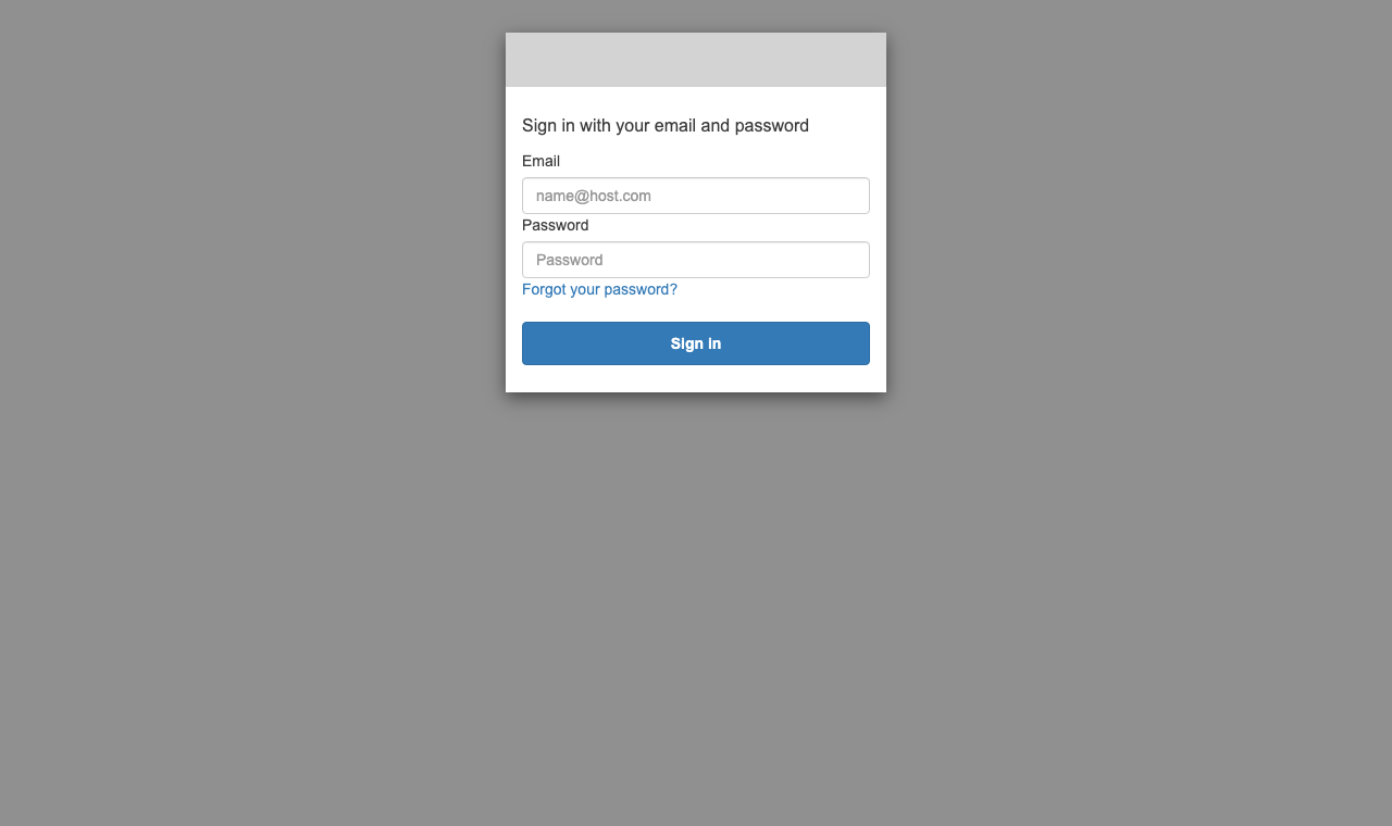 Pantalla de acceso de Cognito